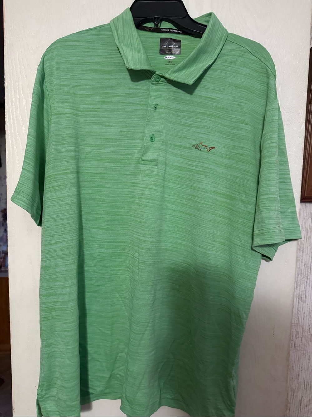 Greg Norman Collection Light Green Heather Polo